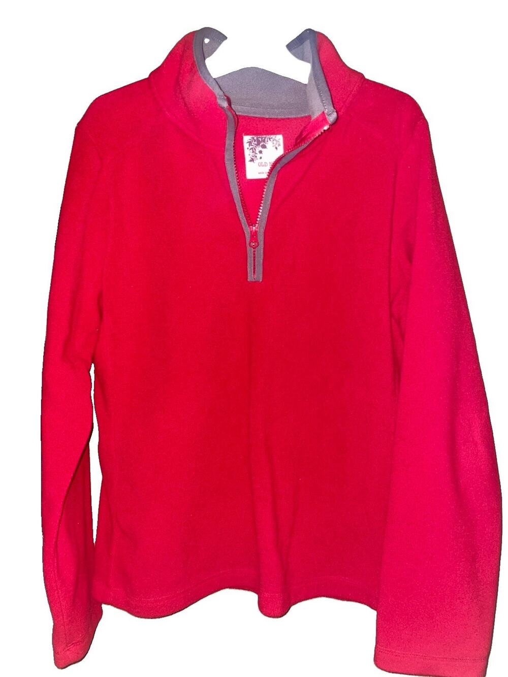 Old Navy Women’s Fleece Jacket Size Large Red Classic Fit Y2K Style Pullover